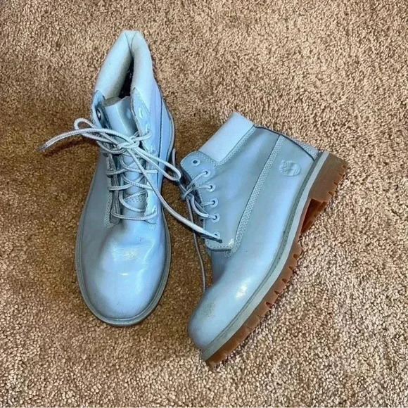 Timberland  Kids Blue  Waterproof Winter Boots Size 2.5 - Picture 3 of 7